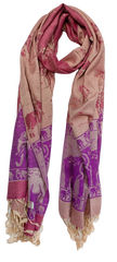 Pink and Purple Pastel Elephant Cashmere Scarf