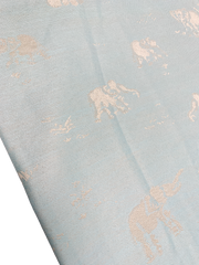 Turquoise and Dark Blue Pastel Elephant Cashmere Scarf