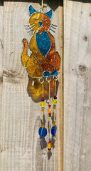 Sparkling Cat Suncatcher - Purple/Turquoise