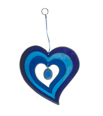 Single Heart Suncatcher - Blue/Turquoise
