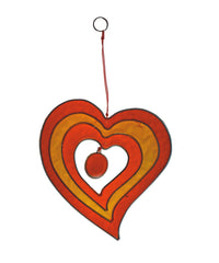 Single Heart Suncatcher - Orange/Yellow