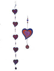 5 Hearts Suncatcher - Purple/Red