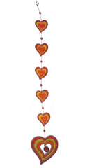 6 Hearts Suncatcher - Red/Yellow