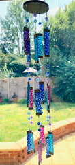 Glass Windchime Suncatcher - Blue/Purple