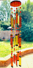 Glass Windchime - Red/Orange