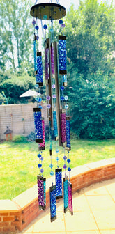 Glass Windchime Suncatcher - Purple/Blue