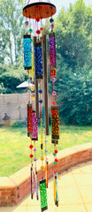 Glass Windchime Suncatcher - Multicolour/Red