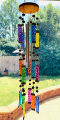 Glass Windchime Suncatcher - Multicolour/Brown