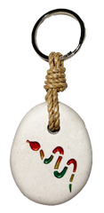 Engraved Stone Keyring - Snake