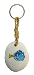 Engraved Stone Keyring - Regal Blue Tang