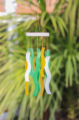 Glass Windchime 'Squiggles' - Green