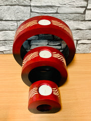 Red and Black Tea Light Holder - Set of 3