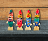 Wooden Painted Surfboards with Stand - 10cm