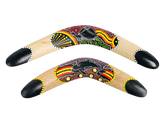 Wooden Boomerang - Dot-painted Animal Multicoloured - Two Sizes