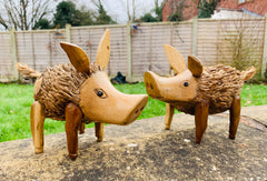 Wood & Bamboo Root Pig - Various Sizes