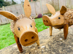 Wood & Bamboo Root Pig - Various Sizes