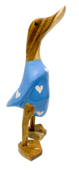 Bamboo Root Ducks Blue With Hearts - Various Sizes