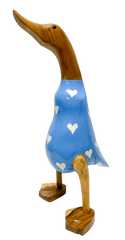 Bamboo Root Ducks Blue With Hearts - Various Sizes