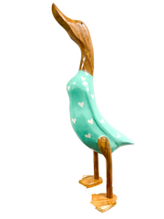 Bamboo Root Ducks Turquoise With Hearts - Various Sizes