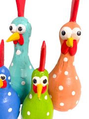 Wooden Painted Chickens - Various Sizes