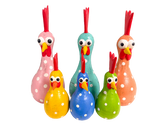 Wooden Painted Chickens - Various Sizes