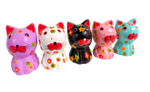 Wooden Painted Cats - Set of Five