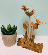 Wooden Mushroom with Bees