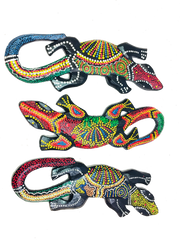 Painted Wooden Geckos - Various Designs and Sizes