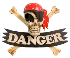 Wooden Pirate Sign - Danger