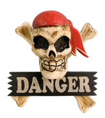 Wooden Pirate Sign - Danger