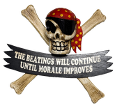 Wood Pirates Sign - The Beating Will Continue Until Morale Improves- 40cm
