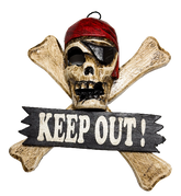 Wood Pirates Sign Keep Out 20cm