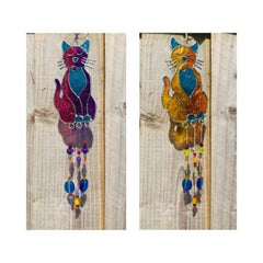 Sparkling Cat Suncatcher - Purple/Turquoise