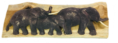 Three Elephants In Log