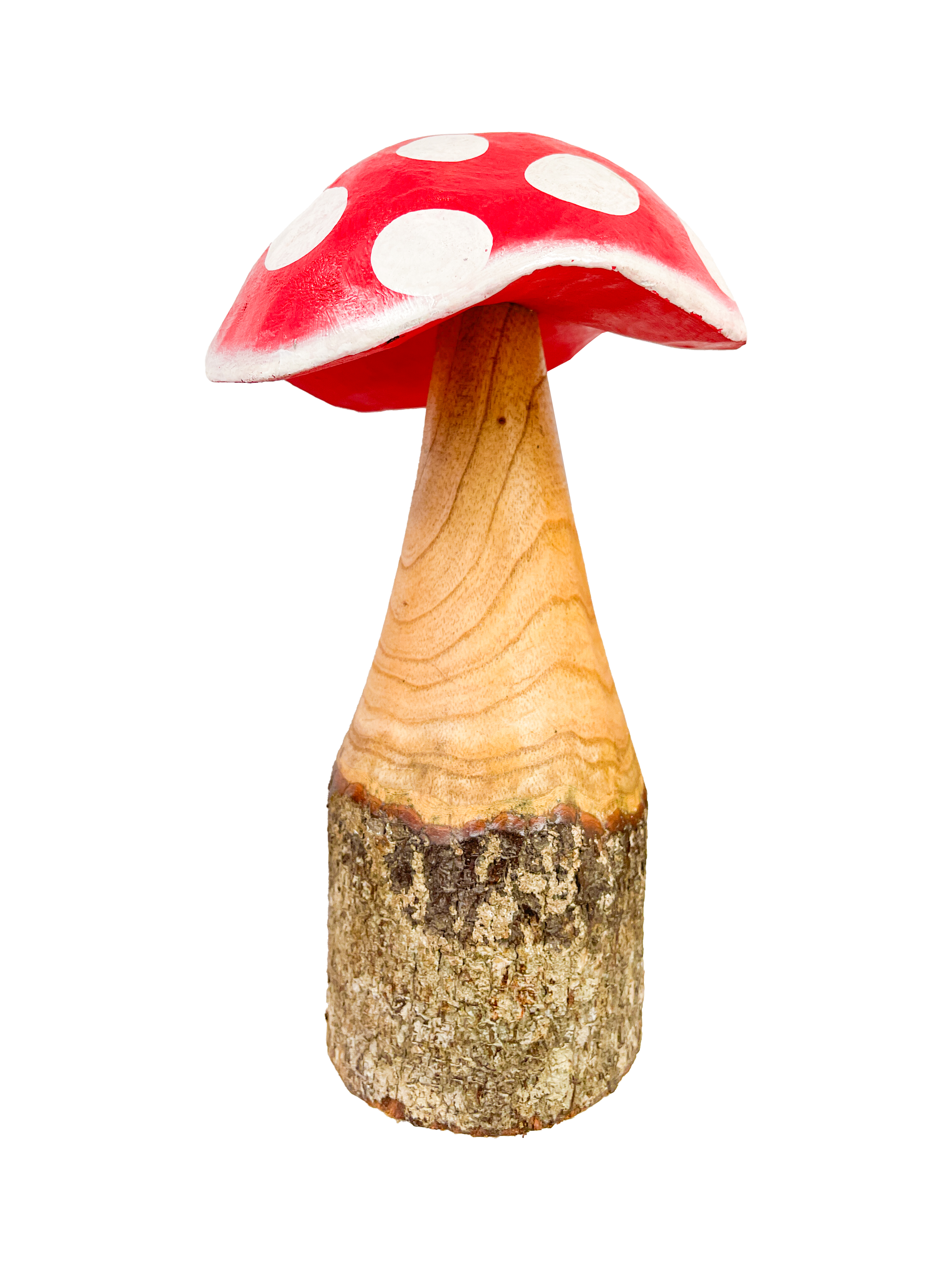 Red Wooden Log Mushrooms - Set of 3