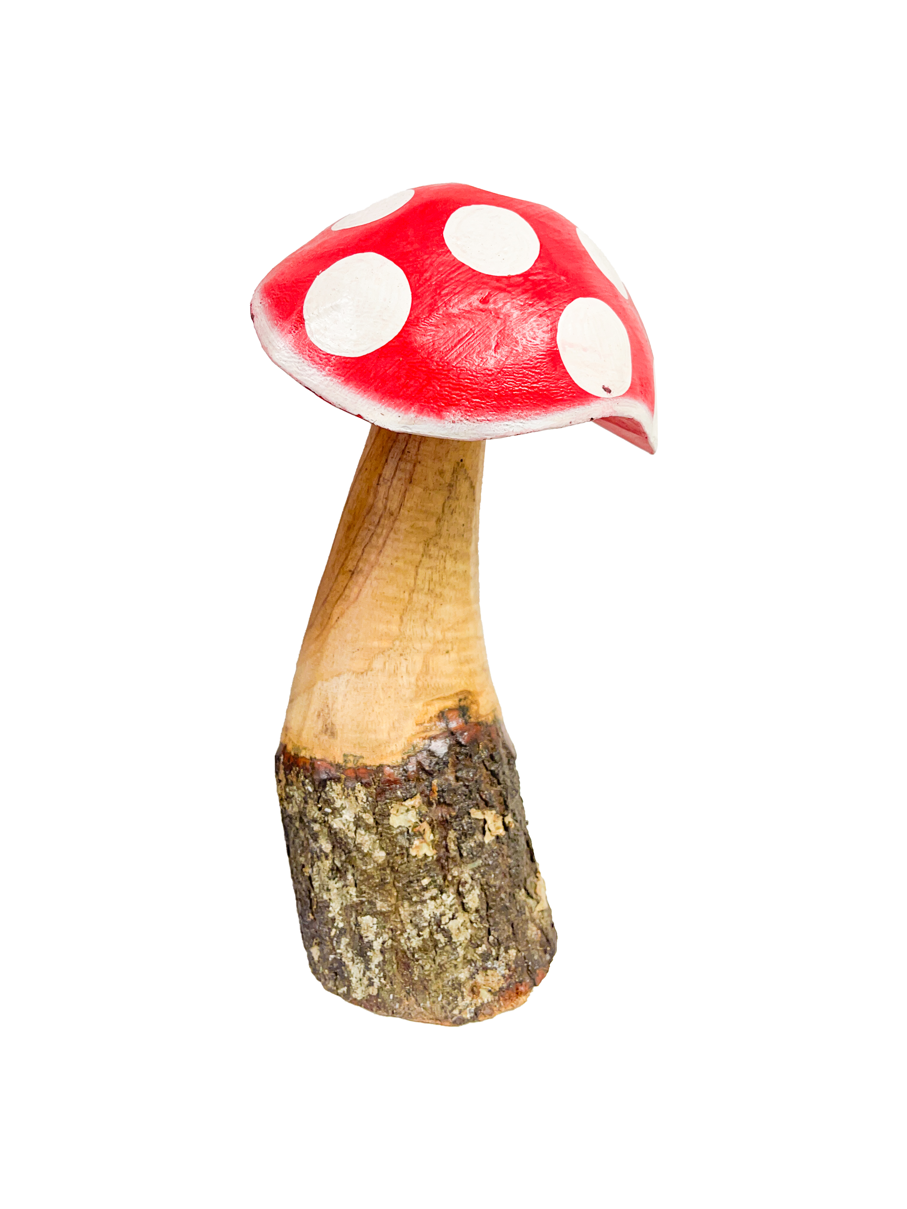 Red Wooden Log Mushrooms - Set of 3