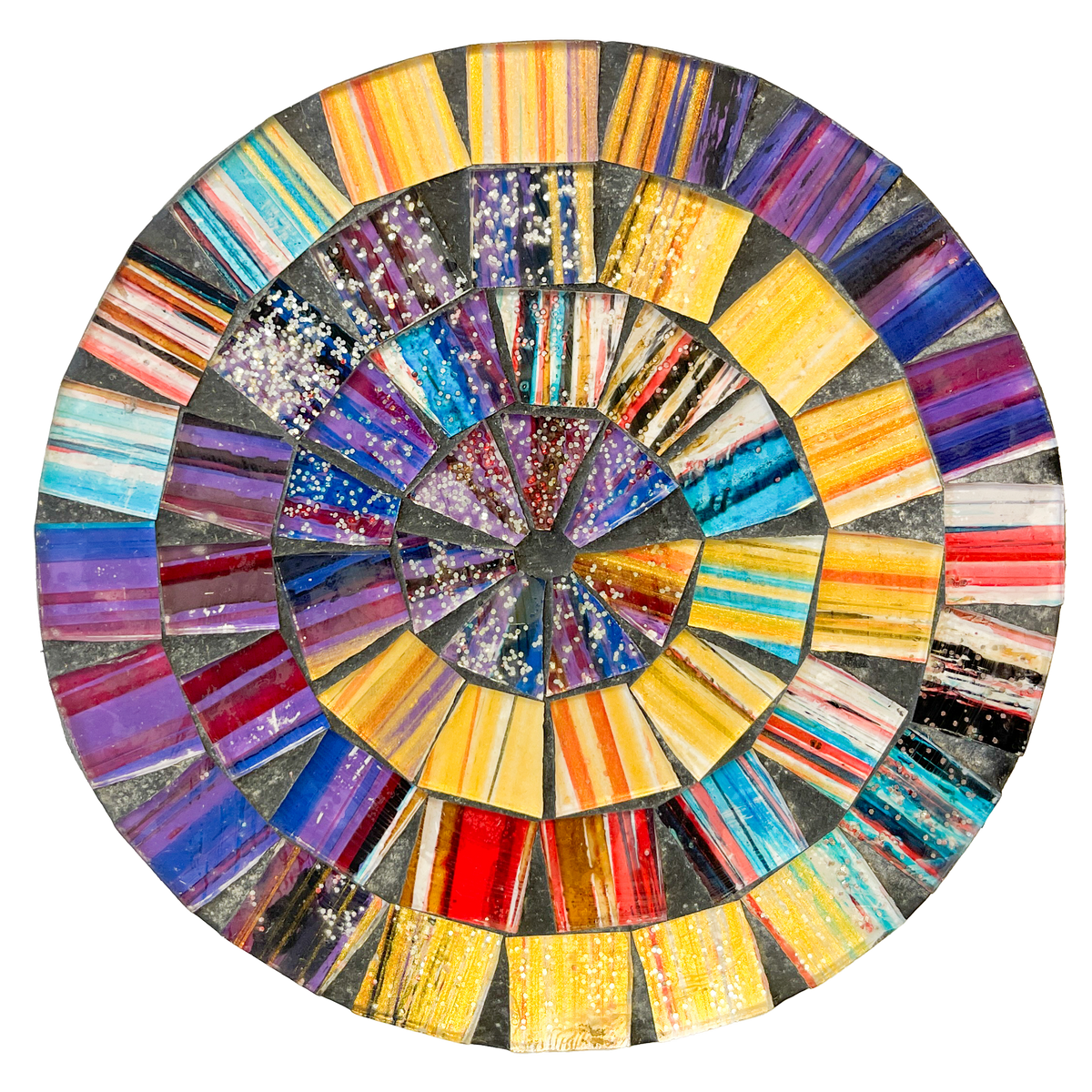 Round Mosaic Coaster - Purple/Gold