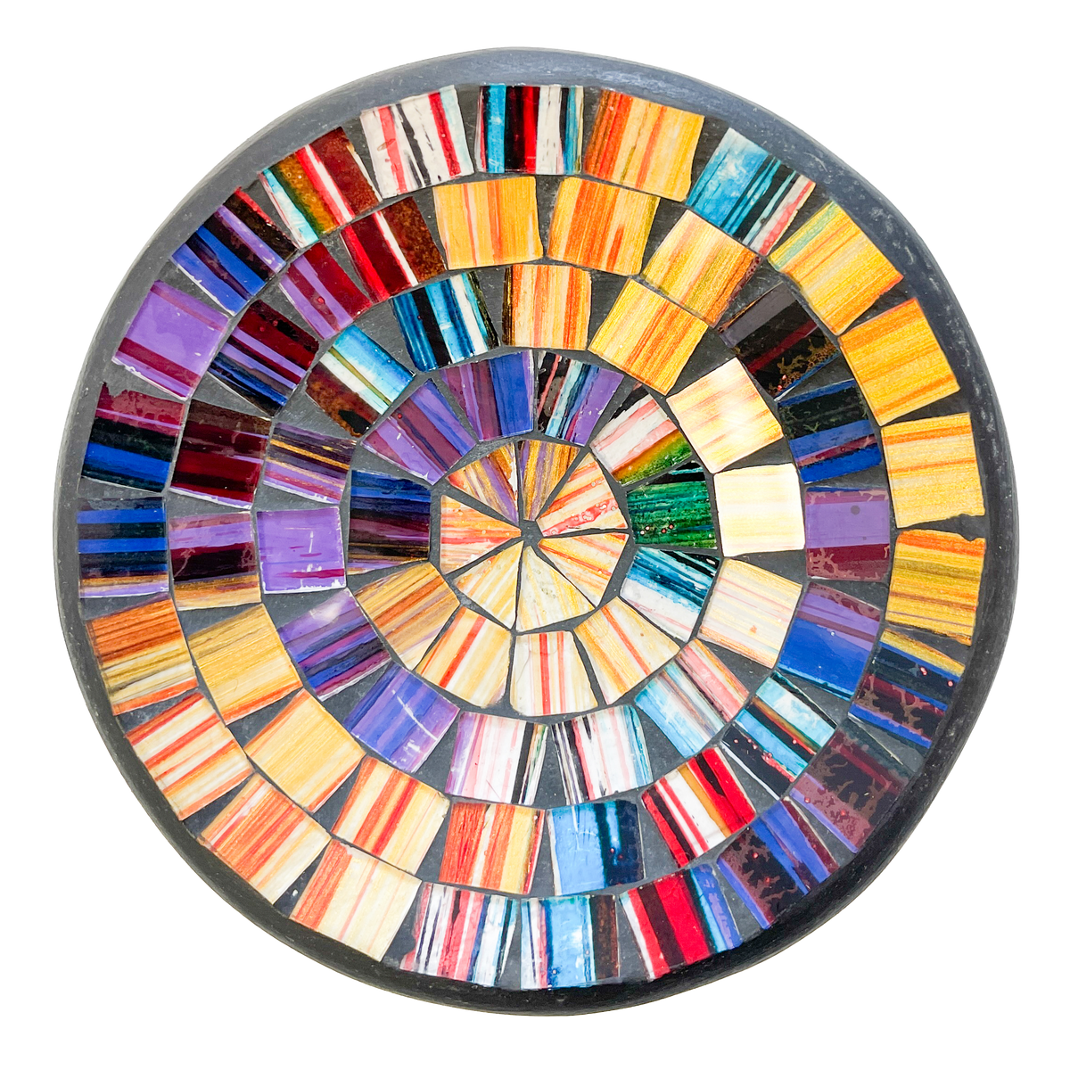 Round Mosaic Bowl - Purple/Gold