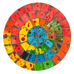 Round Mosaic Coaster - Rainbow