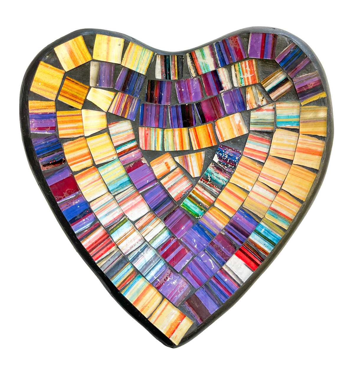 Heart Mosaic Bowl - Purple/Gold