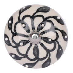 Black and White Ceramic Door Knobs - Assorted Designs