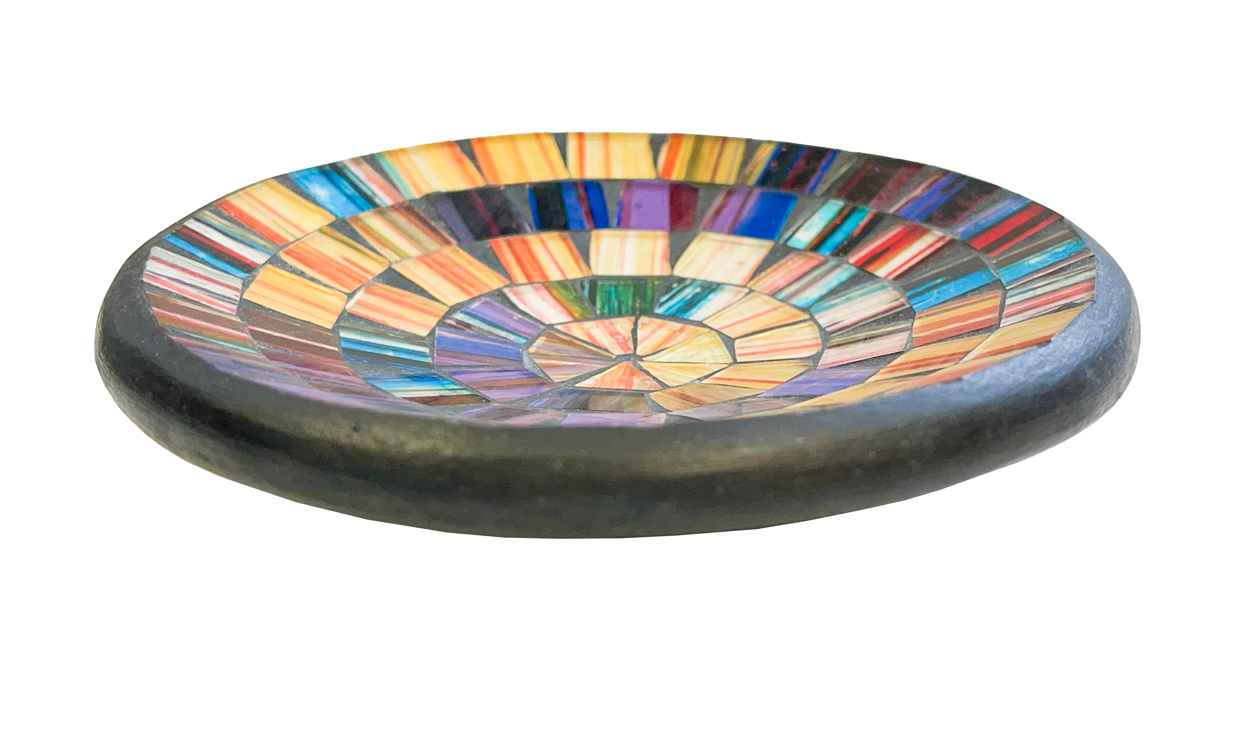 Round Mosaic Bowl - Purple/Gold