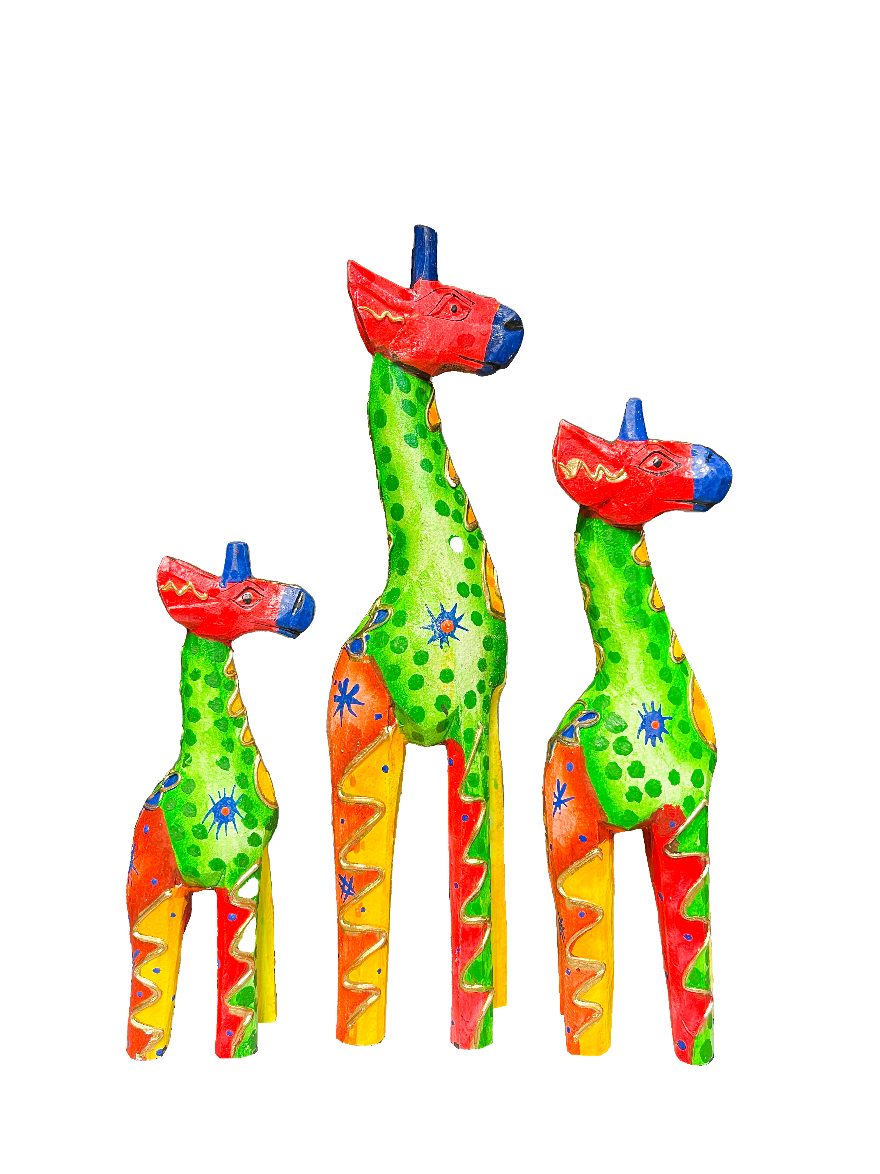 Set of 3 Painted Giraffes