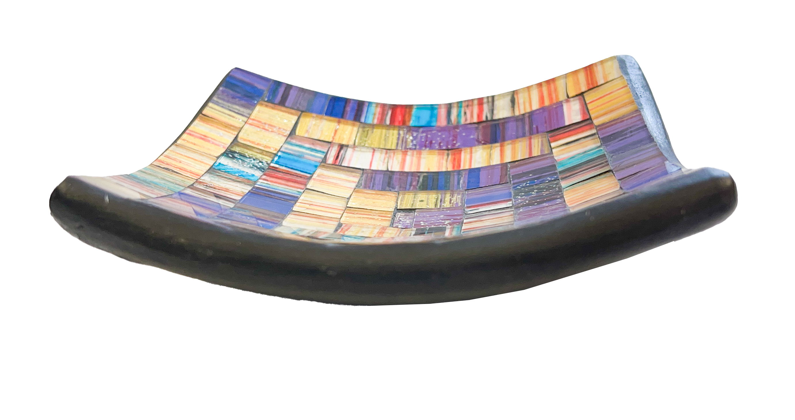 Square Mosaic Bowl - Purple/Gold