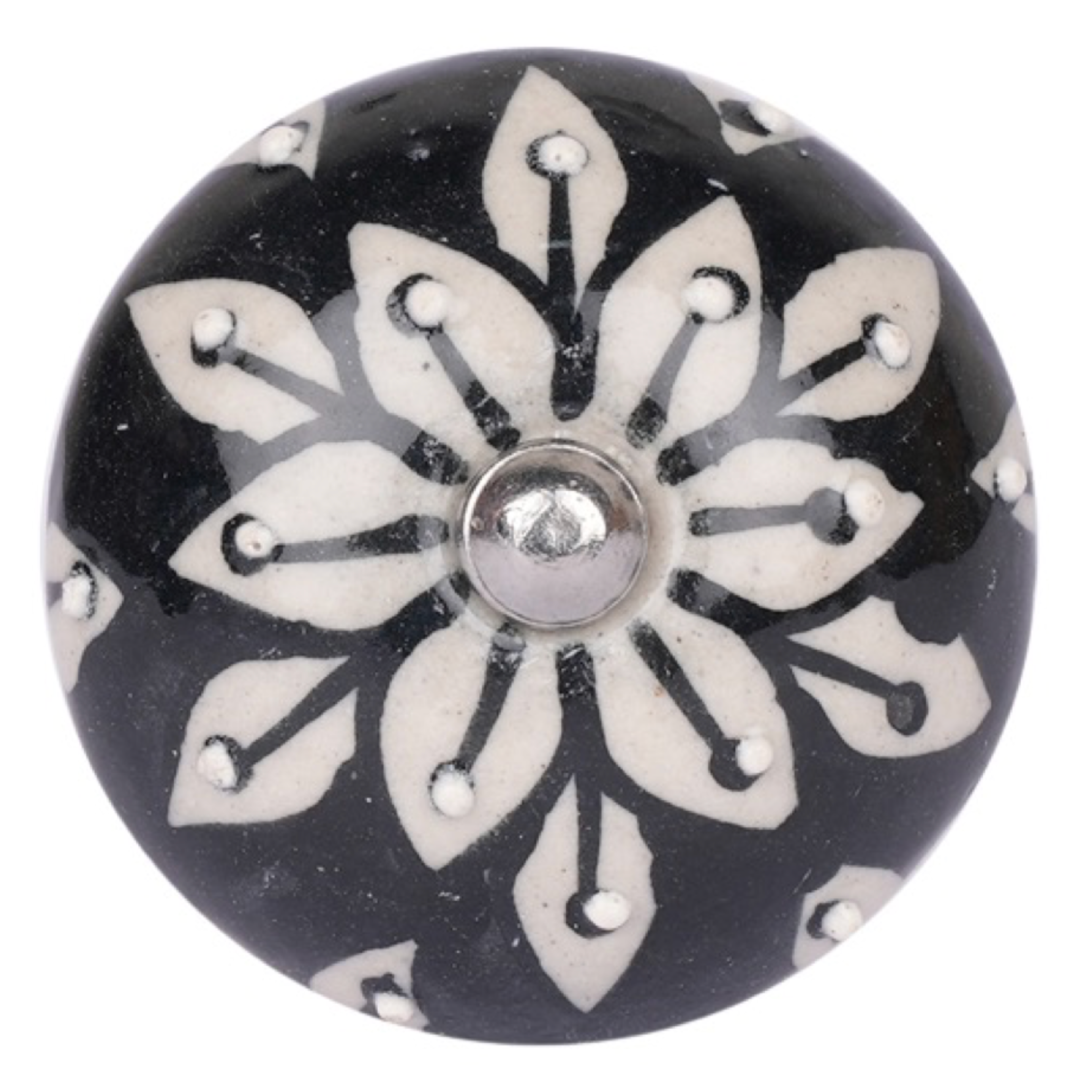 Black and White Ceramic Door Knobs - Assorted Designs