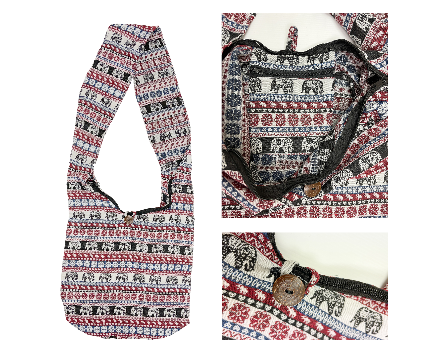 Elephant Print Shoulder Sling Bag