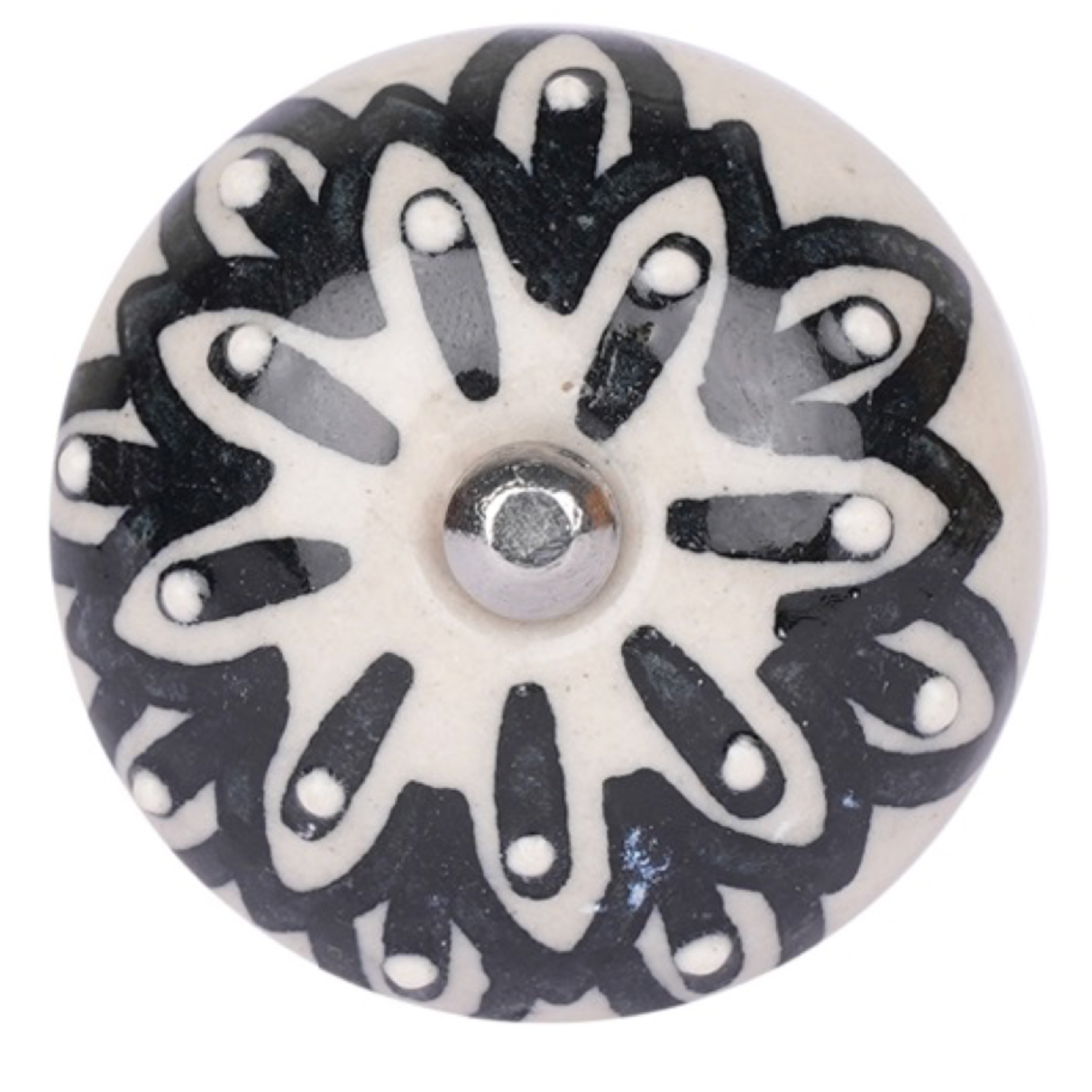 Black and White Ceramic Door Knobs - Assorted Designs