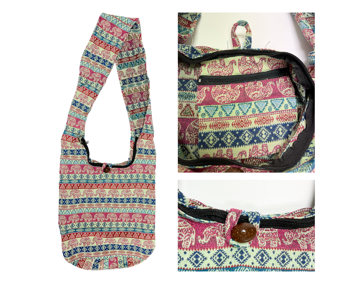 Elephant Print Shoulder Sling Bag