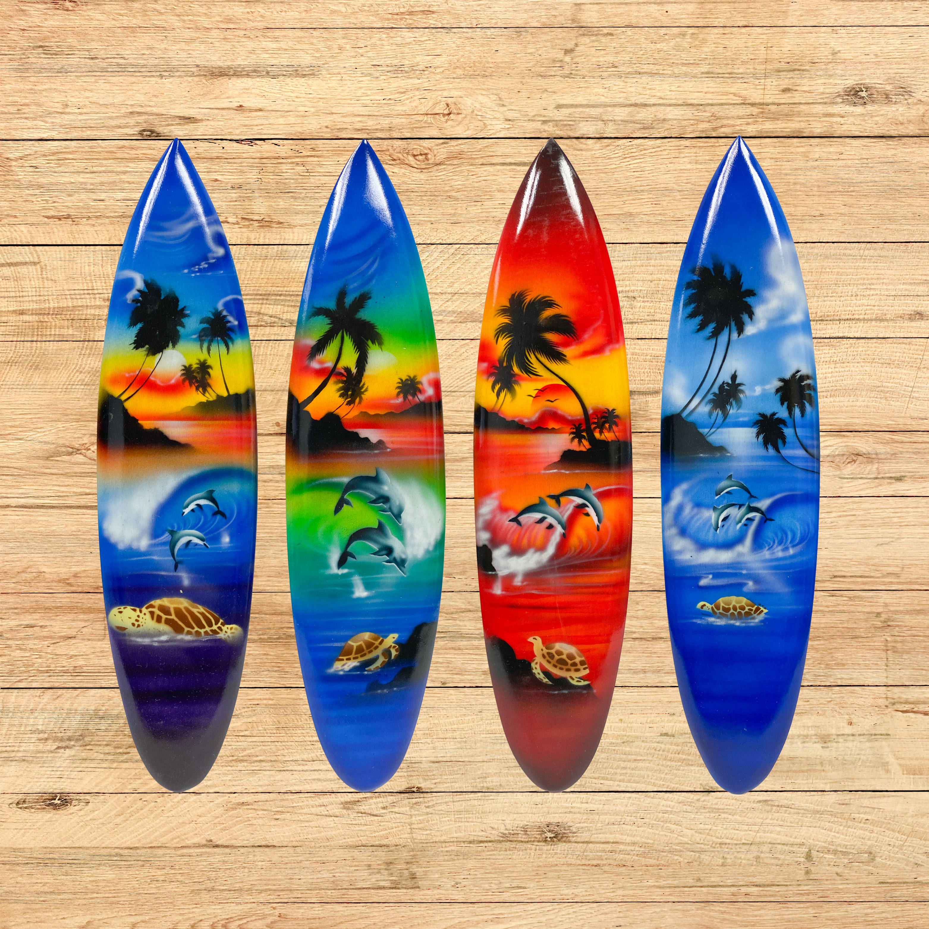 Wooden Painted Surfboard - Various Sizes