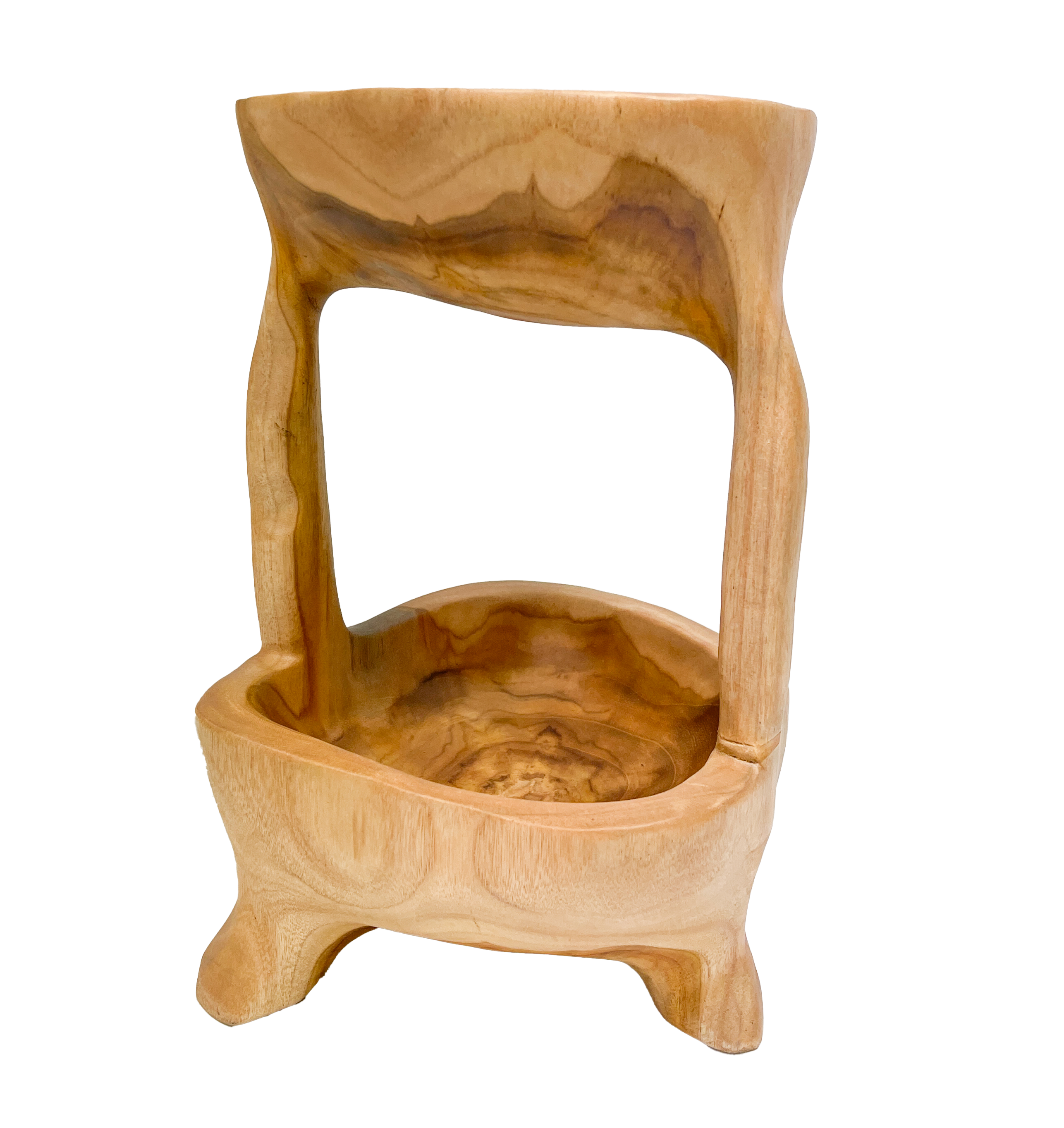 Teak Wood Double Bowl